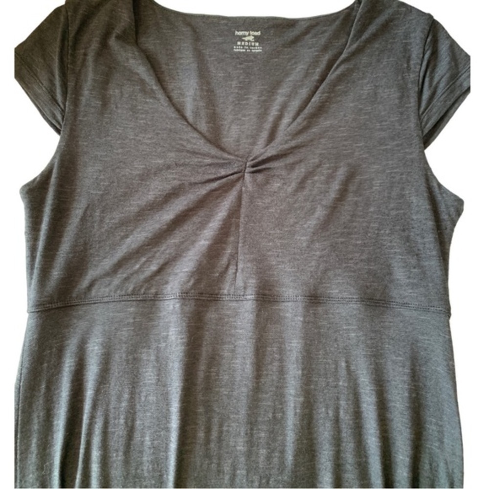 Horny Toad Charcoal Gray Cap Sleeve Knee Length Dress Size Medium - Picture 5 of 10